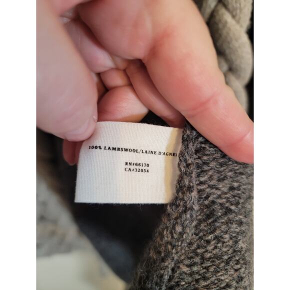 Anthropolgie Sparrow Knit Cardigan Sweater Lambswool Braided Detail Gray Size XL - Picture 5 of 9